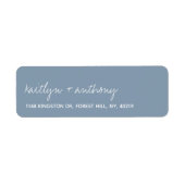 Moderne Script Dusty Blue Minimalistic Wedding (Vorne)