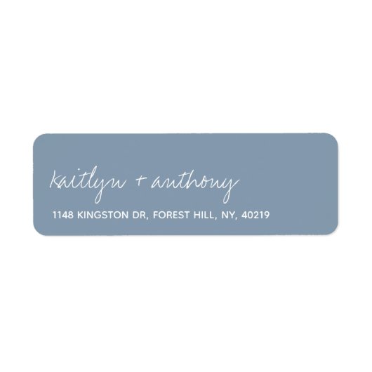 Moderne Script Dusty Blue Minimalistic Wedding (Vorne)
