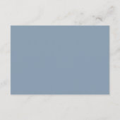 Moderne Script Dusty Blue Minimalistic Wedding Begleitkarte (Rückseite)