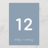 Moderne Script Dusty Blue Minimalistic Wedding Einladung (Vorderseite)