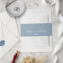 Moderne Script Dusty Blue Minimalistic Wedding