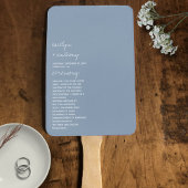Moderne Script Dusty Blue Minimalistic Wedding Fächer
