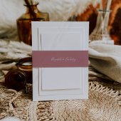 Moderne Script Dusty Rose Hochzeit Einladungsbanderole
