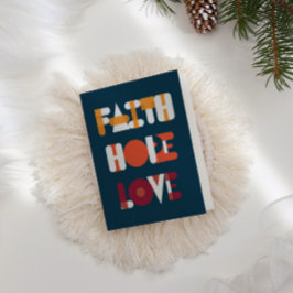 Moderne Script Faith Hope Liebe Holiday Foto Card Feiertagskarte