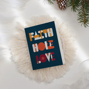 Moderne Script Faith Hope Liebe Holiday Foto Card Feiertagskarte