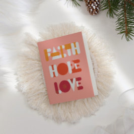 Moderne Script Faith Hope Liebe Holiday Foto Card Feiertagskarte
