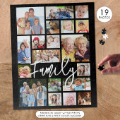 Moderne Script FAMILY 19 FotoCollage Custom Color Puzzle