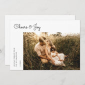 Moderne Script Family Foto Weihnachtskarte (Vorne/Hinten)