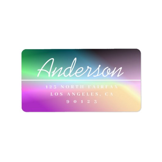 Moderne Script farbenfrohe Ombre-Rücksendeadresse Adressaufkleber (Vorne)