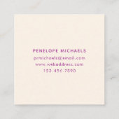 Moderne Script farbig Wasserfarbe Quadratische Visitenkarte (Rückseite)