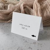 Moderne Script Fish Menu Option Platzkarten Tischnummer