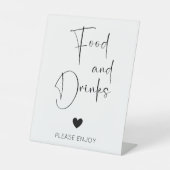 Moderne Script Food and Drinks Kinderdusche Sockelschild (Vorderseite)