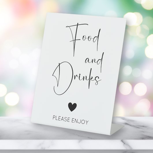 Moderne Script Food and Drinks Kinderdusche Sockelschild