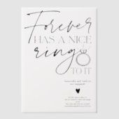 Moderne Script Forever Ring Script-Verlobung Pergament Einladungen (Vorderseite)