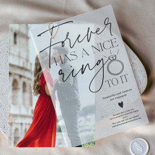 Moderne Script Forever Ring Script-Verlobung Pergament Einladungen