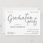 Moderne Script Foto 2024 Graduation Party Einladung (Vorderseite)