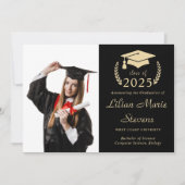 Moderne Script Foto Abschluss Announccard Ankündigung (Vorderseite)