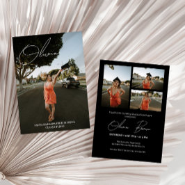 Moderne Script Foto Collage Graduation Party Einladung