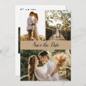 Moderne Script Foto Collage Save the Date Karte (Vorne/Hinten)