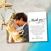 Moderne Script Foto Collage Wedding Danke Karte