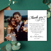 Moderne Script Foto Collage Wedding Danke Karte