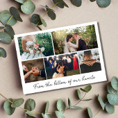 Moderne Script Foto Collage Wedding Vielen Dank Dankeskarte