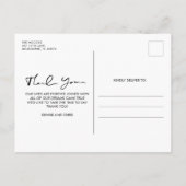 Moderne Script Foto Collage Wedding Vielen Dank Einladungspostkarte (Rückseite)