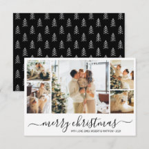 Moderne Script Foto Collage Weihnachtskarte