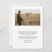 Moderne Script Foto Flat Wedding Dankeschön Card Dankeskarte (Rückseite)