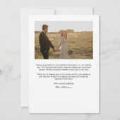 Moderne Script Foto Flat Wedding Dankeschön Card Dankeskarte (Rückseite)