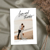 Moderne Script Foto Flat Wedding Dankeschön Card Dankeskarte