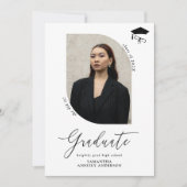 Moderne Script-Foto-Graduierungspartei Einladung (Vorderseite)