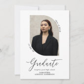 Moderne Script-Foto-Graduierungspartei Einladung (Vorderseite)