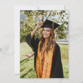 Moderne Script-Foto-Graduierungspartei Einladung (Rückseite)