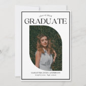 Moderne Script-Foto-Graduierungspartei Einladung (Vorderseite)