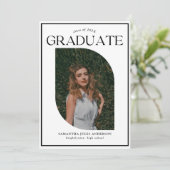 Moderne Script-Foto-Graduierungspartei Einladung (Stehend Vorderseite)