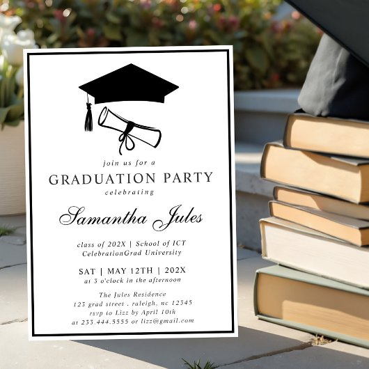 Moderne Script-Foto-Graduierungspartei Einladung