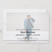 Moderne Script-Foto-Graduierungspartei Einladung (Rückseite)