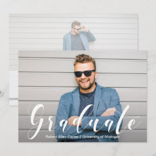Moderne Script-Foto-Graduierungspartei Einladung