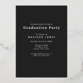 Moderne Script-Foto-Graduierungspartei Folieneinladung (Rückseite)