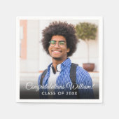 Moderne Script-Foto-Graduierungspartei Serviette (Vorderseite)