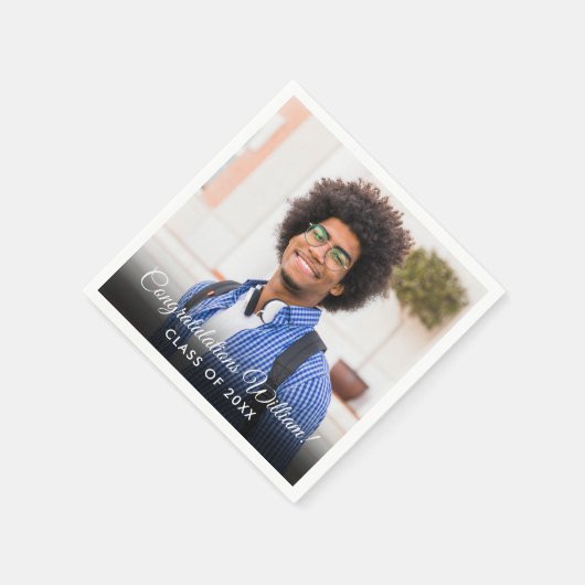 Moderne Script-Foto-Graduierungspartei Serviette (Ecke)
