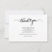 Moderne Script-Foto-Hochzeit Dankeskarte (Rückseite)