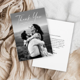 Moderne Script-Foto-Hochzeit Dankeskarte