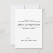 Moderne Script-Foto-Hochzeit Dankeskarte (Rückseite)