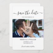 Moderne Script-Foto-Hochzeit Save The Date (Vorne/Hinten)