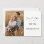 Moderne Script-Foto-Hochzeit Save The Date (Rückseite)