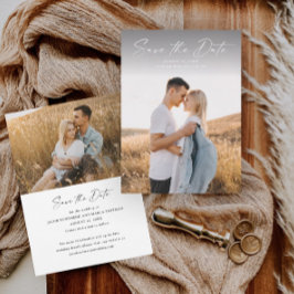 Moderne Script-Foto-Hochzeit Save The Date
