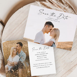 Moderne Script-Foto-Hochzeit Save The Date