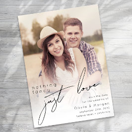 Moderne Script-Foto-Hochzeit Save The Date